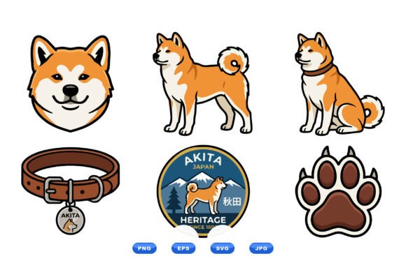 Akita Dog Clipart Collection Review