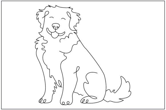 Bernese Dog Sitting Line Art Review