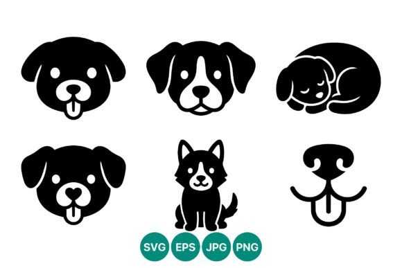 Black and White Dog Faces Vector Review