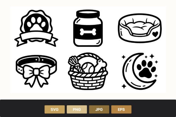 Black White Dog Paw Pet Badge Vector Review