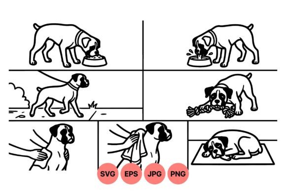 Boxer Dog Life Clipart Pack Review