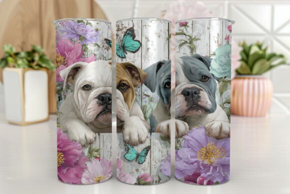 Bulldog Dog in Flower Field Skinny Review
