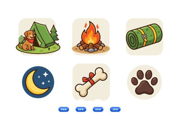Camping Dog Icon Clipart Pack Review