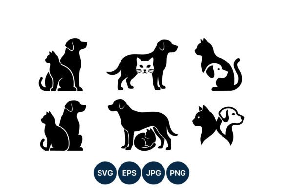 Cat and Dog Pet Silhouette Icons Review