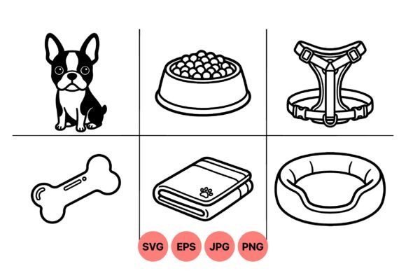 Cute Dog Accessories Clipart Set Review