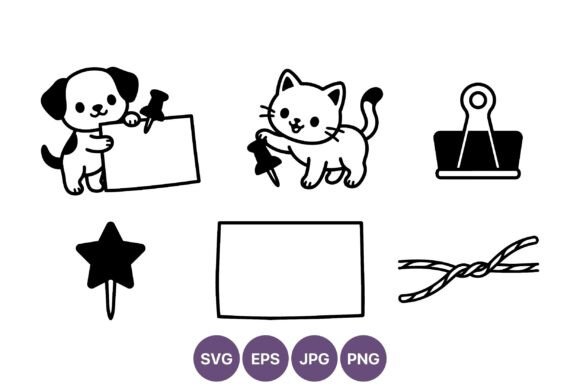 Cute Dog Cat Push Pins Clip Art Review