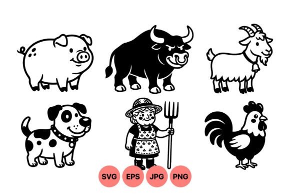 Cute Farm Animal Clipart SVG Review