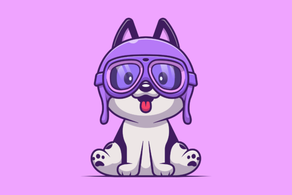 Cute Husky Dog Pilot Cartoon Review