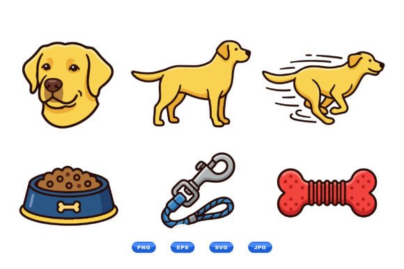 Cute Labrador Dog Clipart Set Review