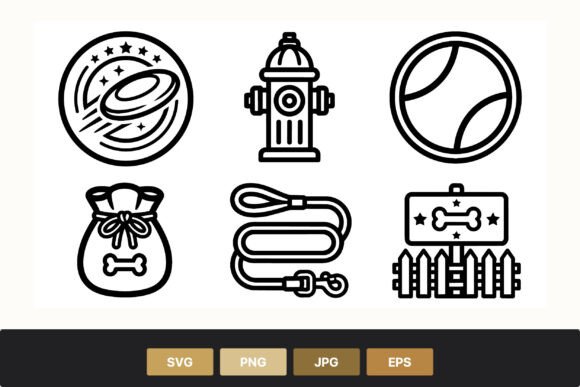 Dog Accessories Line Art Icons Review