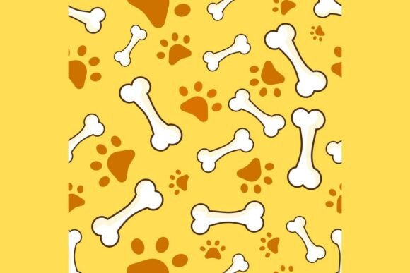 Dog Bones Paw Prints Seamless Pattern Review