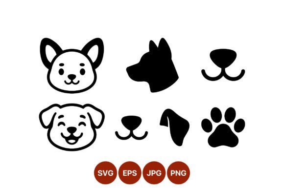 Dog Faces and Paws Vector Icons Review