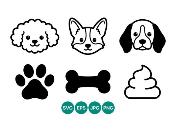 Dog Faces Paw Bone Poop Icons Review