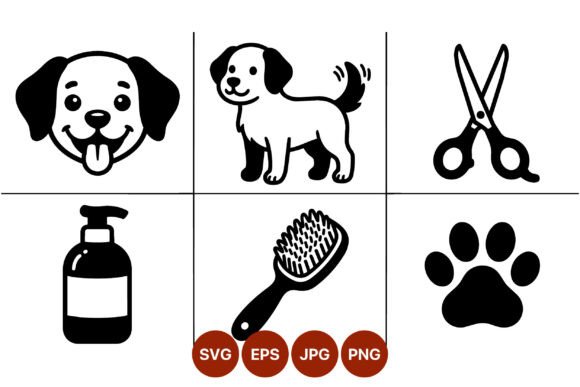 Dog Grooming Icons Set Review