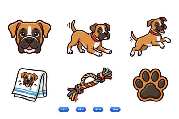 Playful Boxer Dog Clipart Set Review