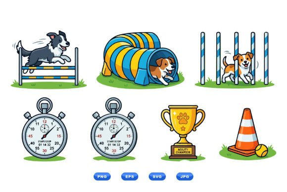 Playful Dog Agility Clipart Set Review