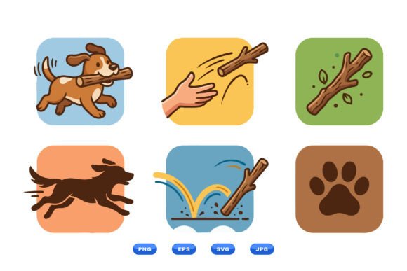 Playful Dog Fetch Clipart Set Review