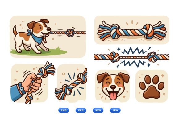 Playful Dog Rope Clipart Pack Review