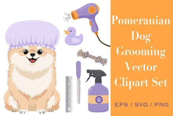 Pomeranian Dog Grooming Vector Clipart Review