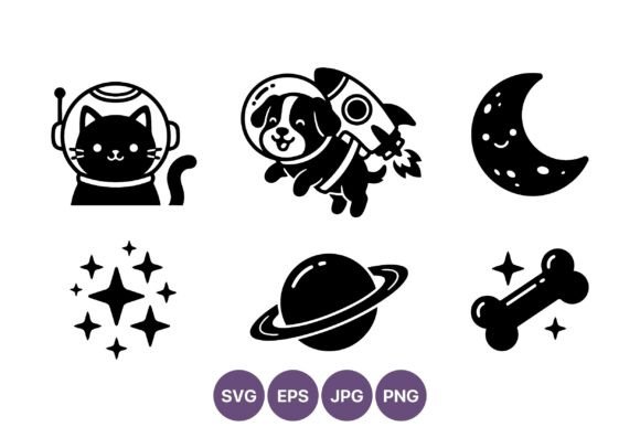 Space Cat and Dog Vector Icons Review