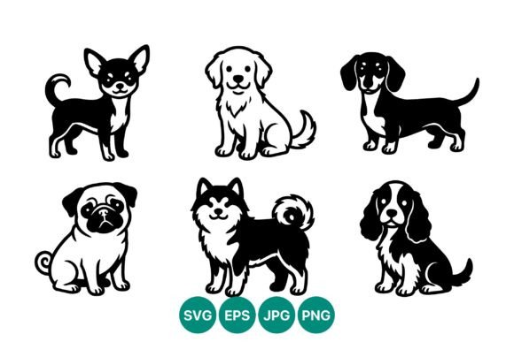 Vector Dog Silhouettes Set Review for Embroidery Projects