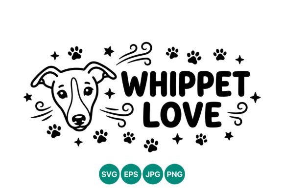 Whippet Love Dog Face Vector Review